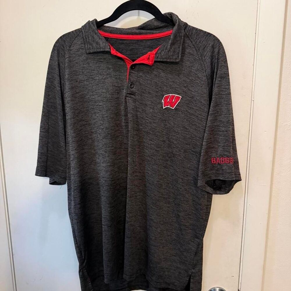 Badger Men's Grey and Black Polo-shirts